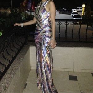One of a kind - multi color beaded gown